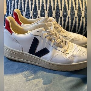 Veja White and Red Sneakers